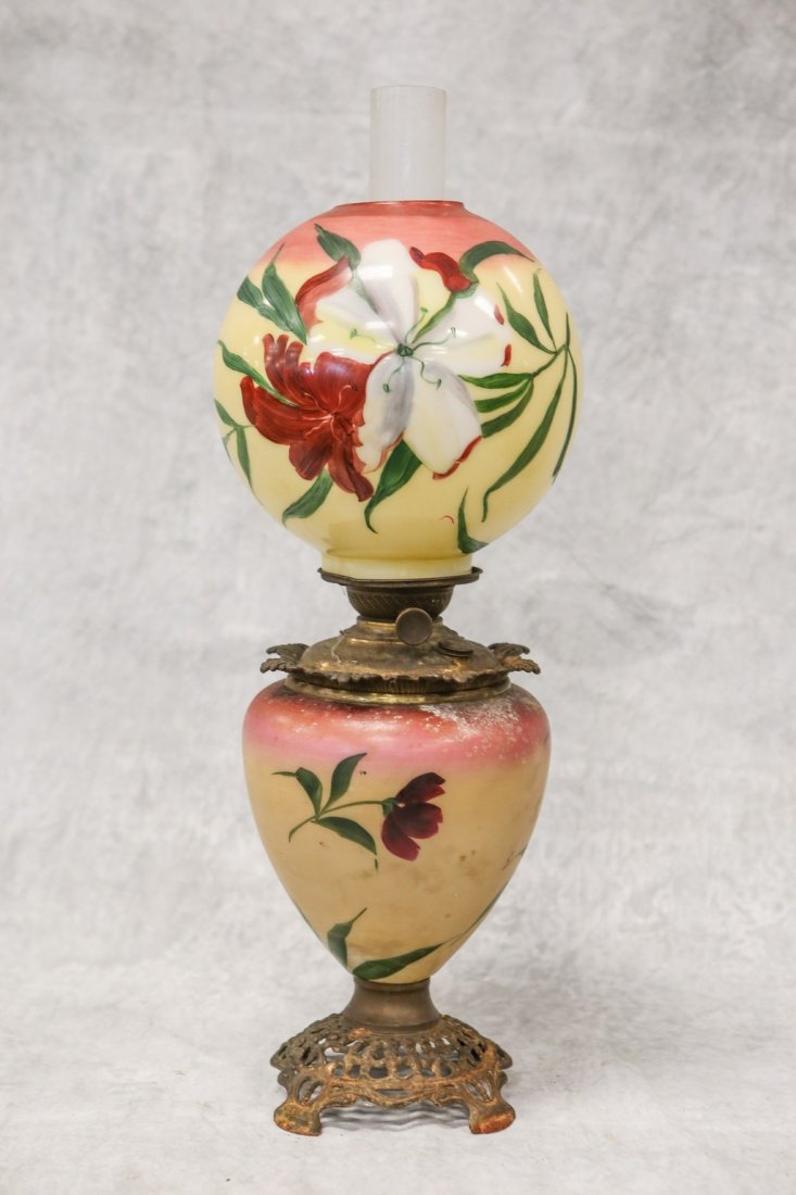 Victorian GWTW lamp with ball shade, vase shaped base, (1 of 1)