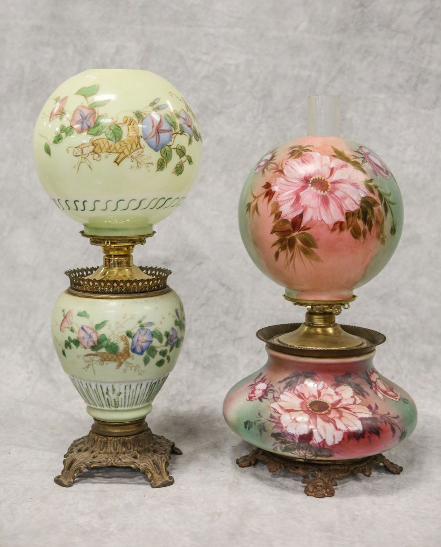 (2) Victorian GWTW lamps with ball shades, morning (1 of 1)