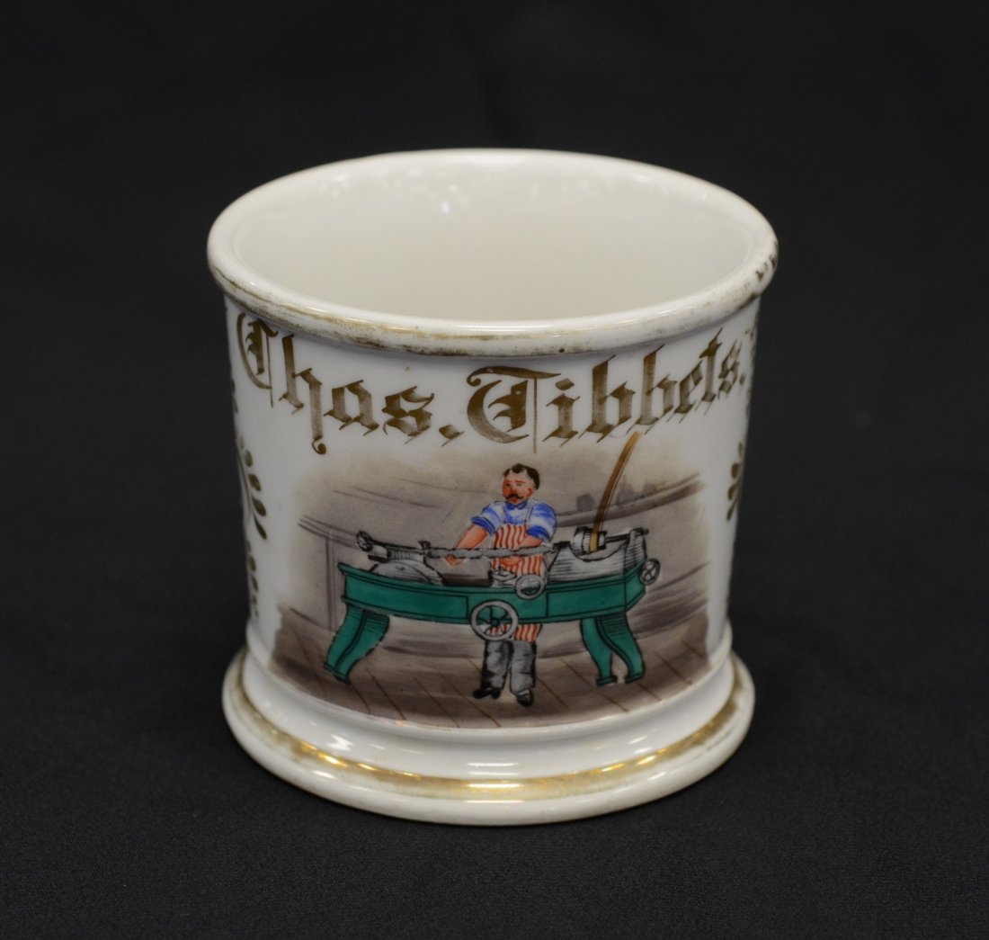 Occupational Shaving Mug, lathe carpenter worker, (1 of 3)