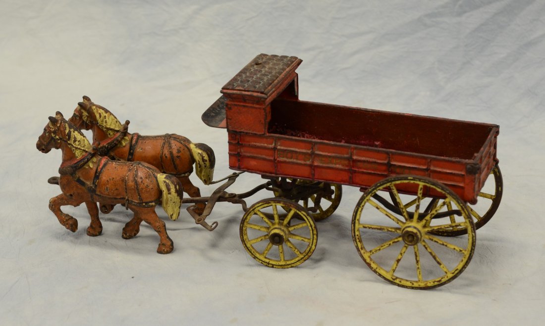 Pratt & Letchworth cast iron horse drawn farm wagon, (1 of 2)