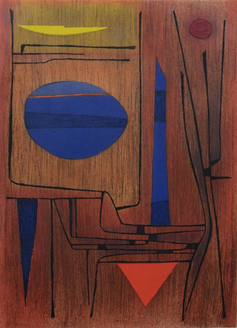 Gustave Singier (Belgian, 1909-1984), etching with (1 of 3)