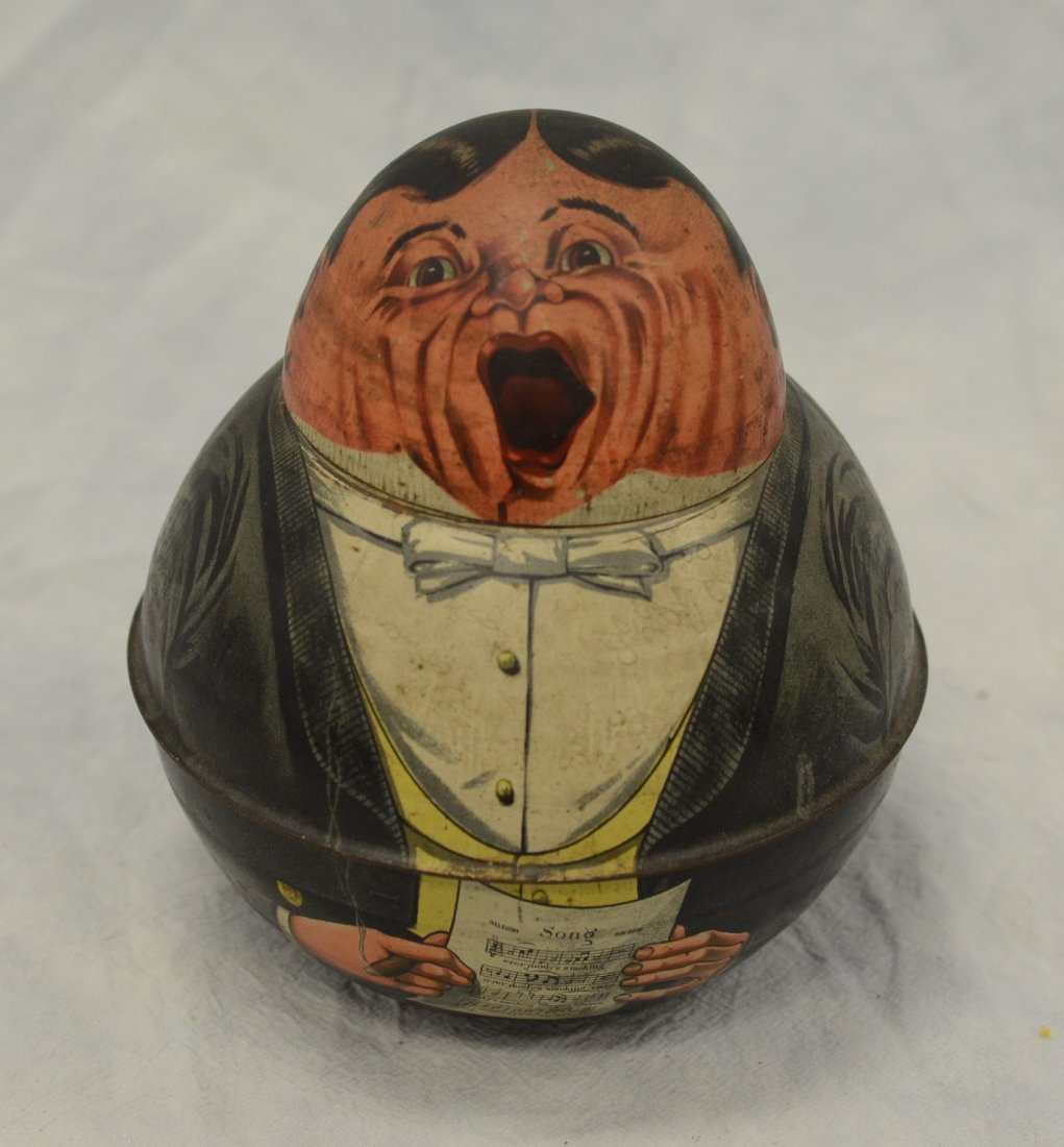 Roly Poly Brownie tin litho tobacco tin, Opera Man, (1 of 3)