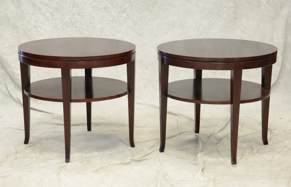 Pair of Stickley round end tables, 24" h x 27" dia (1 of 2)