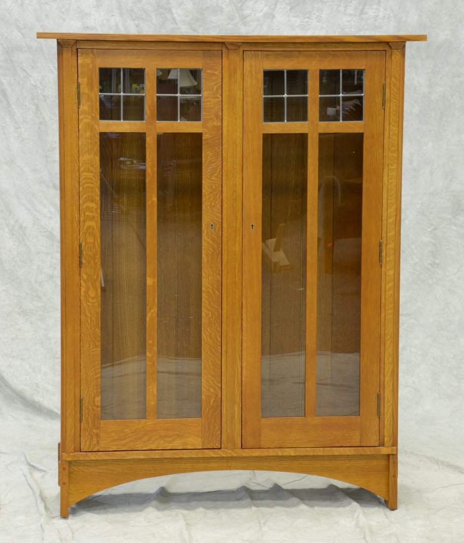 L & JG Stickley Inc oak bookcase, model no 89-0702-035,: L & JG Stickley Inc oak bookcase, model no 89-0702-035, 58" h x 46" w x 14" d