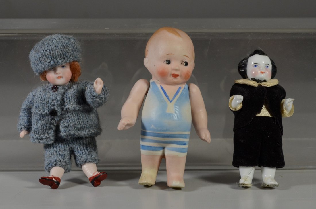 (3) Small boy dolls, bisque marked Nippon, bisque (1 of 1)
