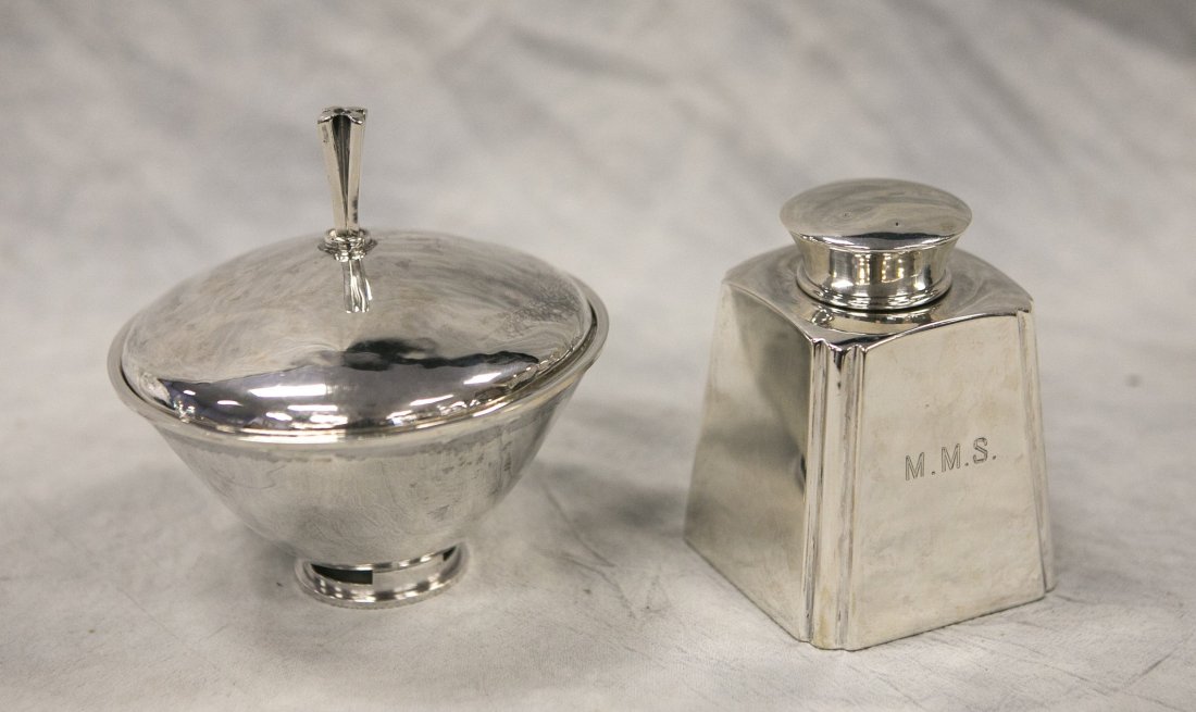 Liza sterling silver covered sugar bowl, 5" tall, (1 of 3)