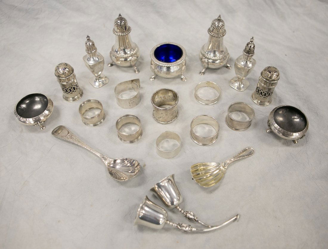 (19) Sterling silver table articles, 19th Century and (1 of 3)