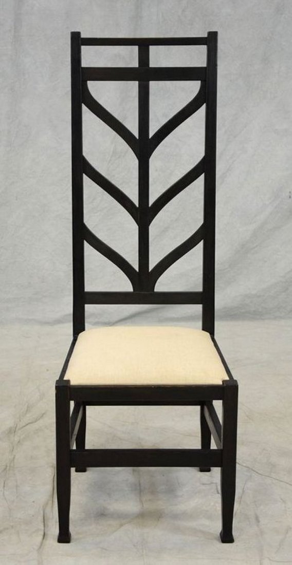 Black painted oak arts & crafts style high back side (1 of 2)