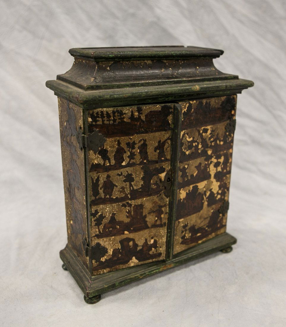 Japanese lacquered jewelry box, 20th C, damaged, (1 of 5)