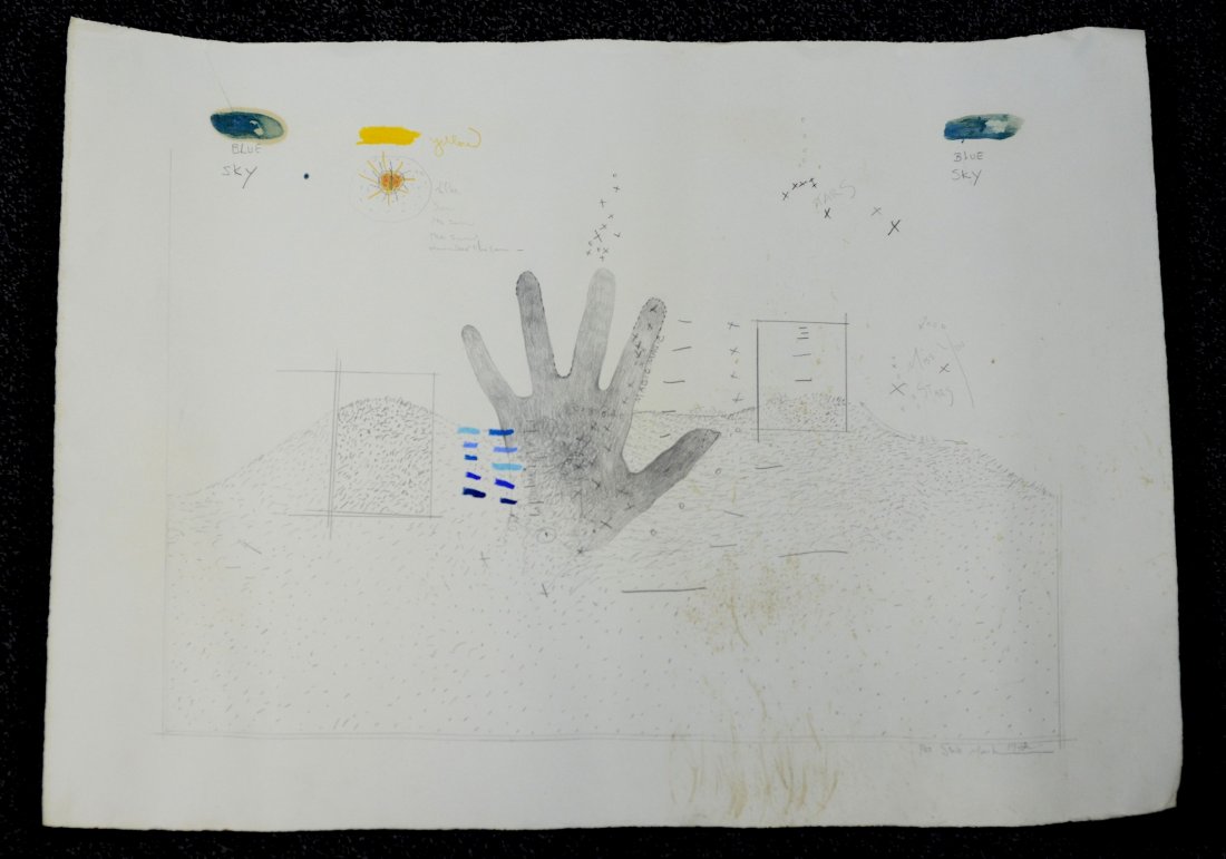 Pat Steir (American, NY, b 1938), pencil and pastel on (1 of 2)