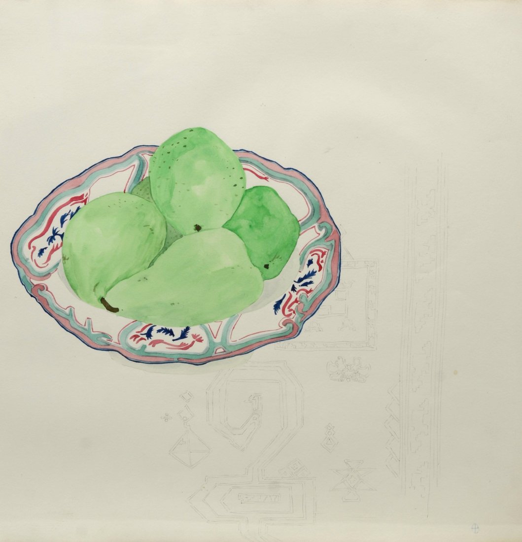 Edward Baynard (American, b 1940), watercolor, Pears in (1 of 2)