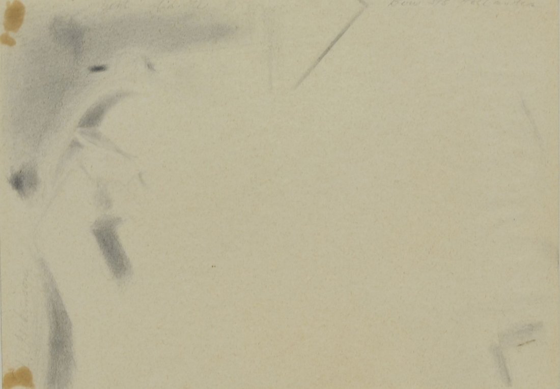 Edwin Walter Dickinson (American, 1891-1978), graphite: Edwin Walter Dickinson (American, 1891-1978), graphite on paper, Bow SS Hollandia signed lower left; inscribed with title upper right, 6 3/4" x 9 1/4", 11-3/4" x 14-1/4" overall, staining, Graham Gall