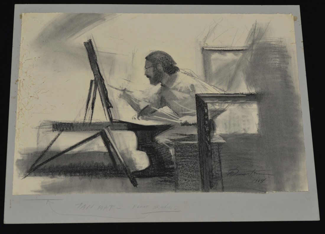 Harvey Dinnerstein (American, b 1928), charcoal on (1 of 2)