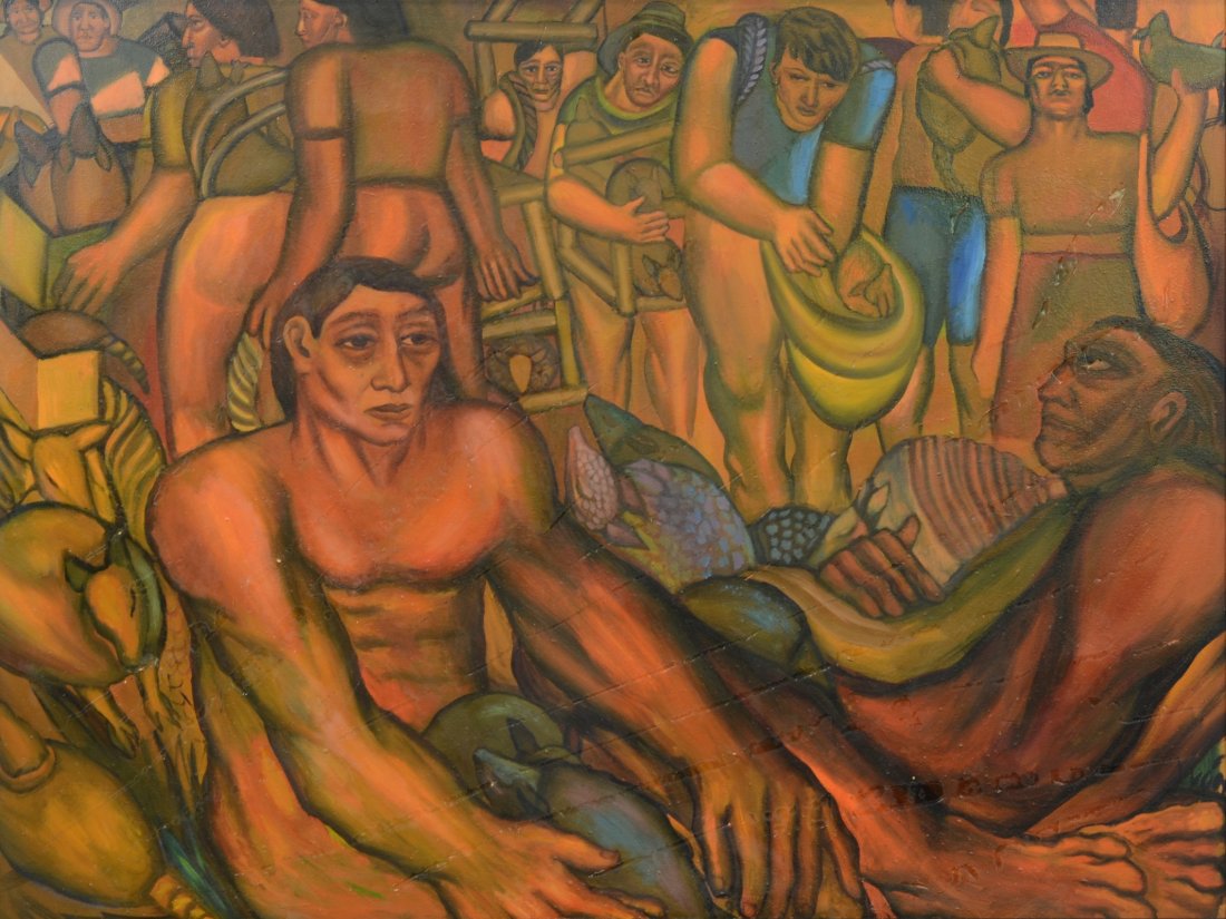 Yvón (Mexican, 20th Century), oil on canvas, Field (1 of 4)