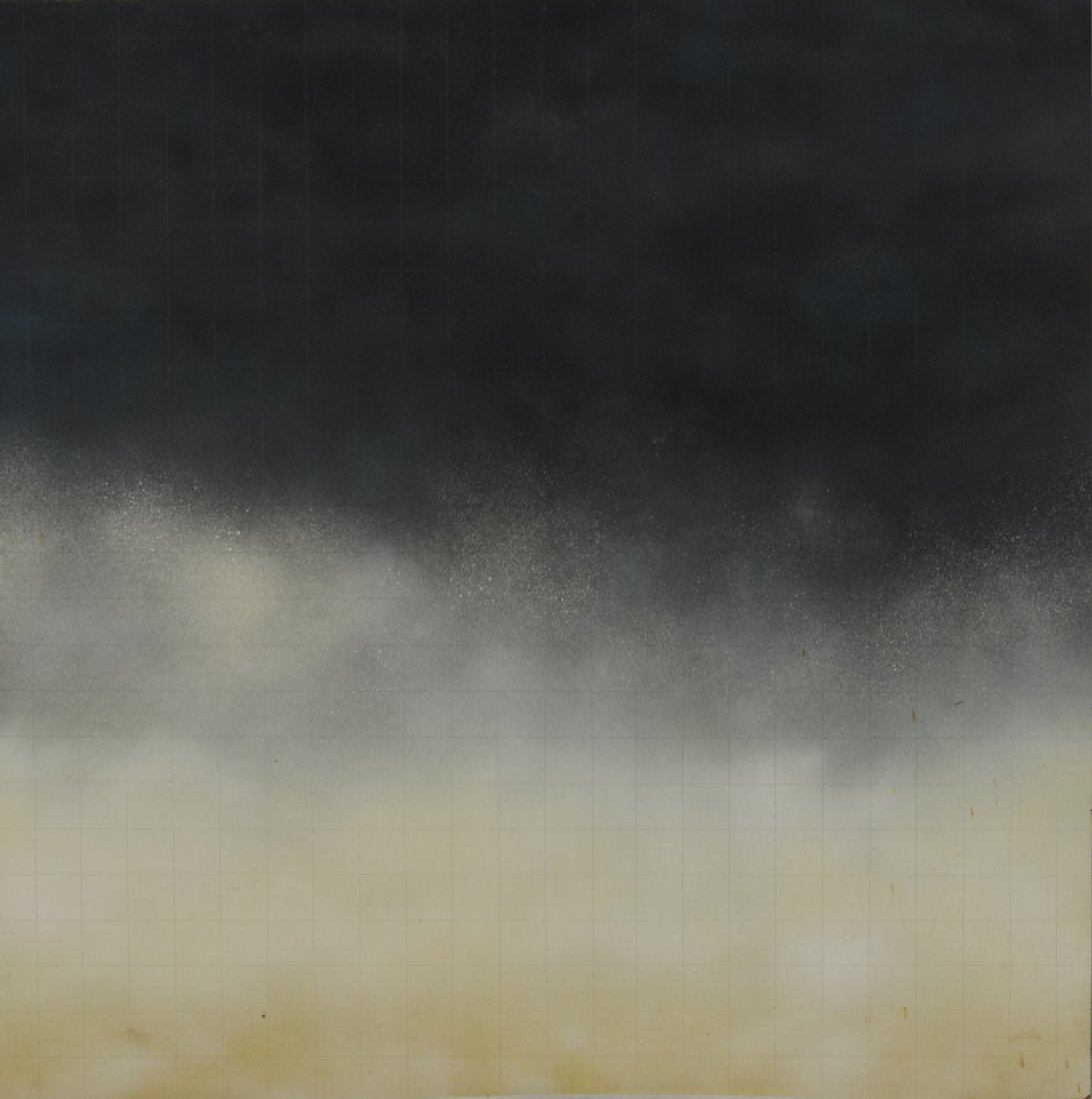 Ed Baynard (American, b 1940), mixed media on masonite,: Ed Baynard (American, b 1940), mixed media on masonite, Mountain Scene, 48" x 48" overall , Property from the Estate of Daniel Dietrich, II