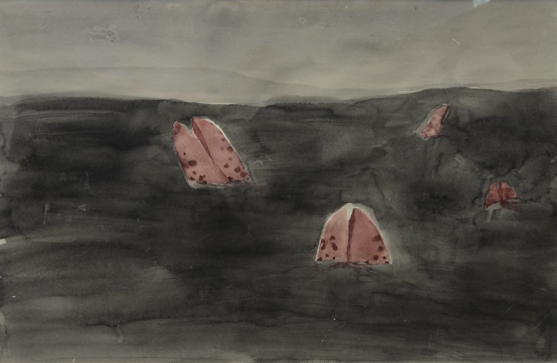 American School (20th Century), watercolor, Night (1 of 2)