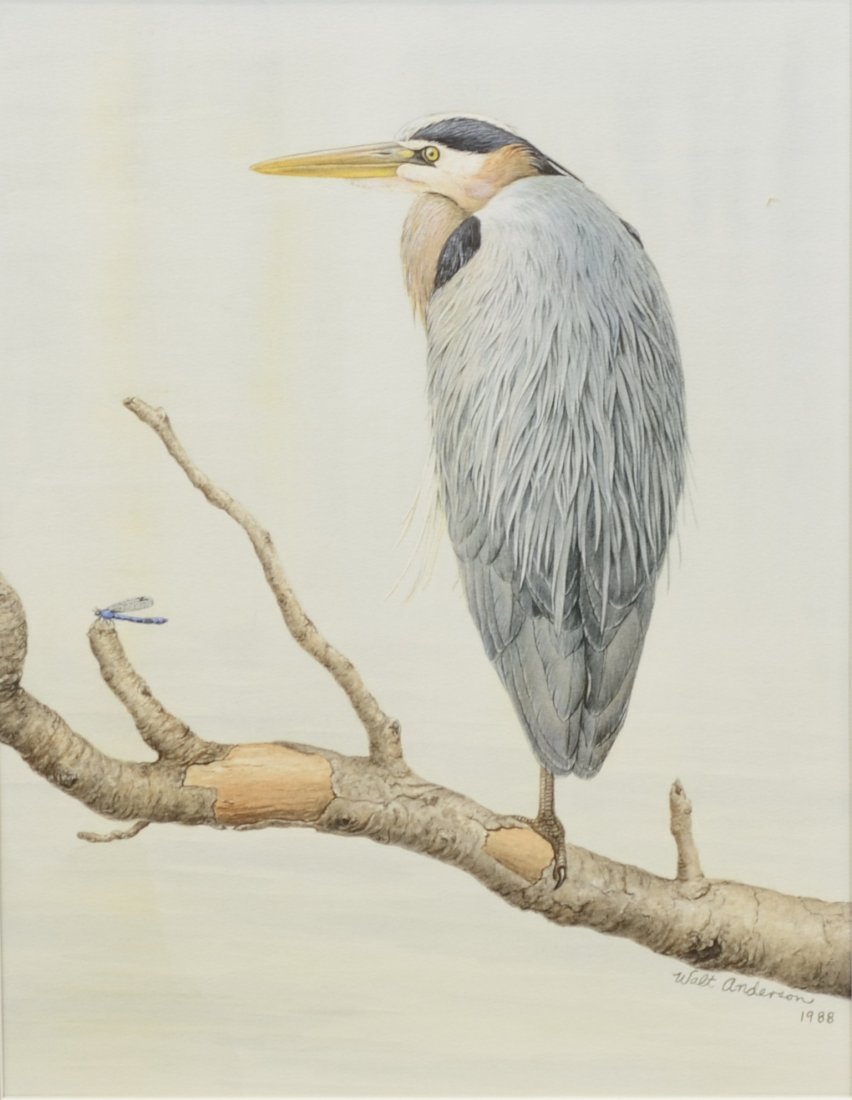 Walt Anderson (American, 20th c.), watercolor, Two (1 of 4)