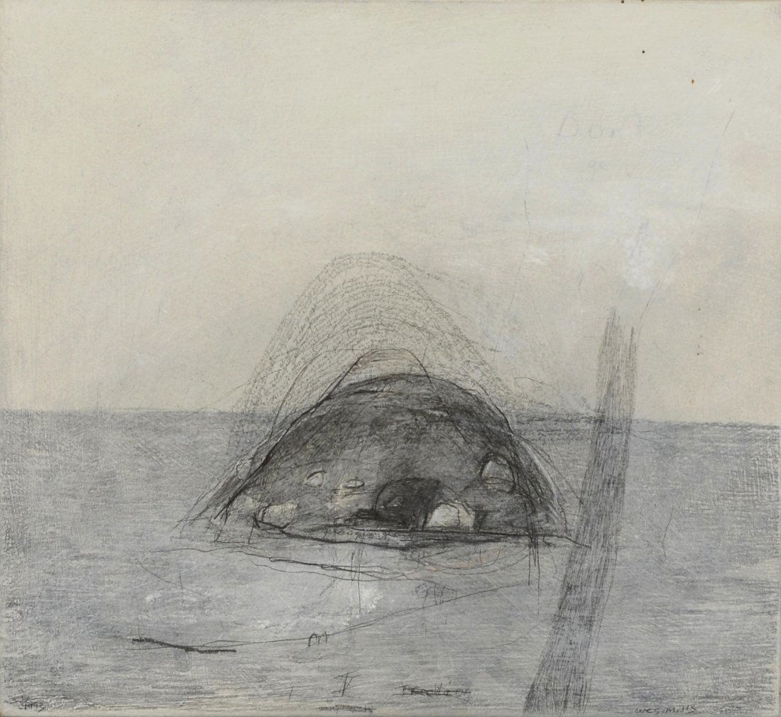Wes Mills (American, b 1960), drawing on board, (1 of 3)