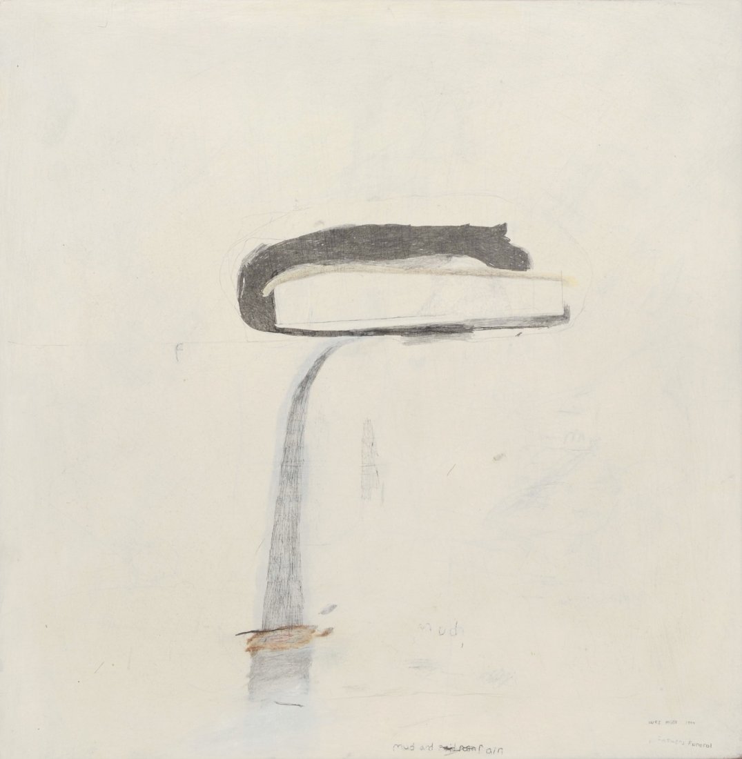 Wes Mills (American, b 1960), pencil, gesso, pigment on (1 of 3)