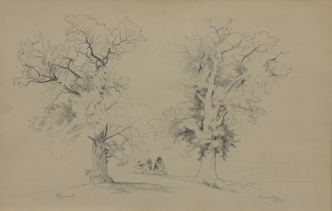 David Johnson (American, 1827-1908), graphite on paper, (1 of 3)