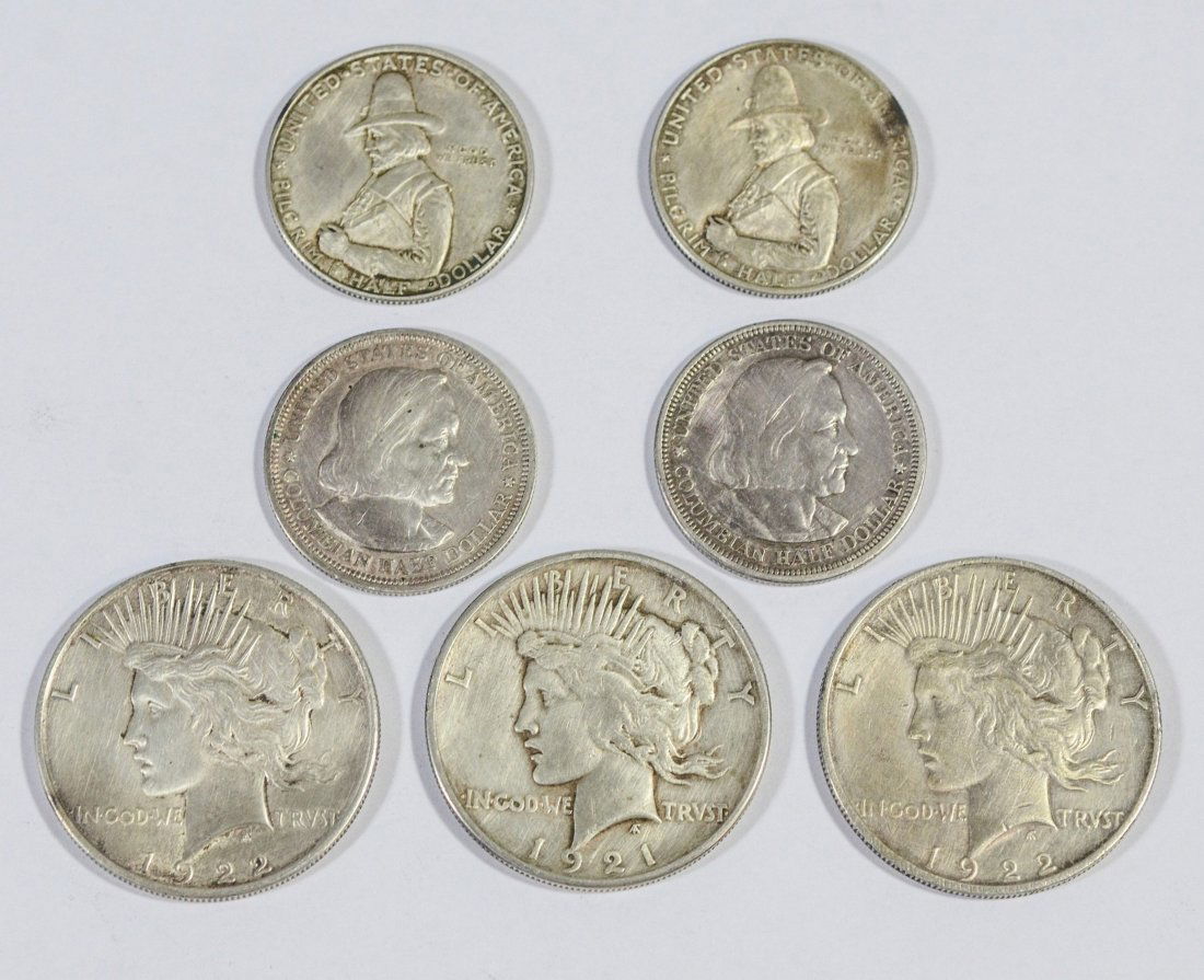 (2) 1920 Pilgrim Tercentenary silver half dollars (1 of 2)