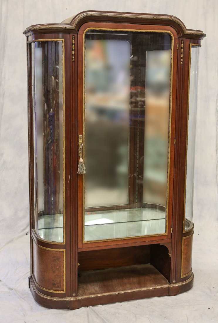 Ormolu mounted mahogany French style curio cabinet, (1 of 1)