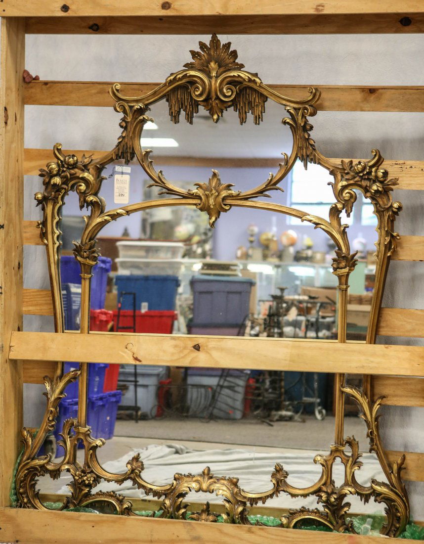 Ornate carved & gilt Louis XIV style French wall (1 of 5)