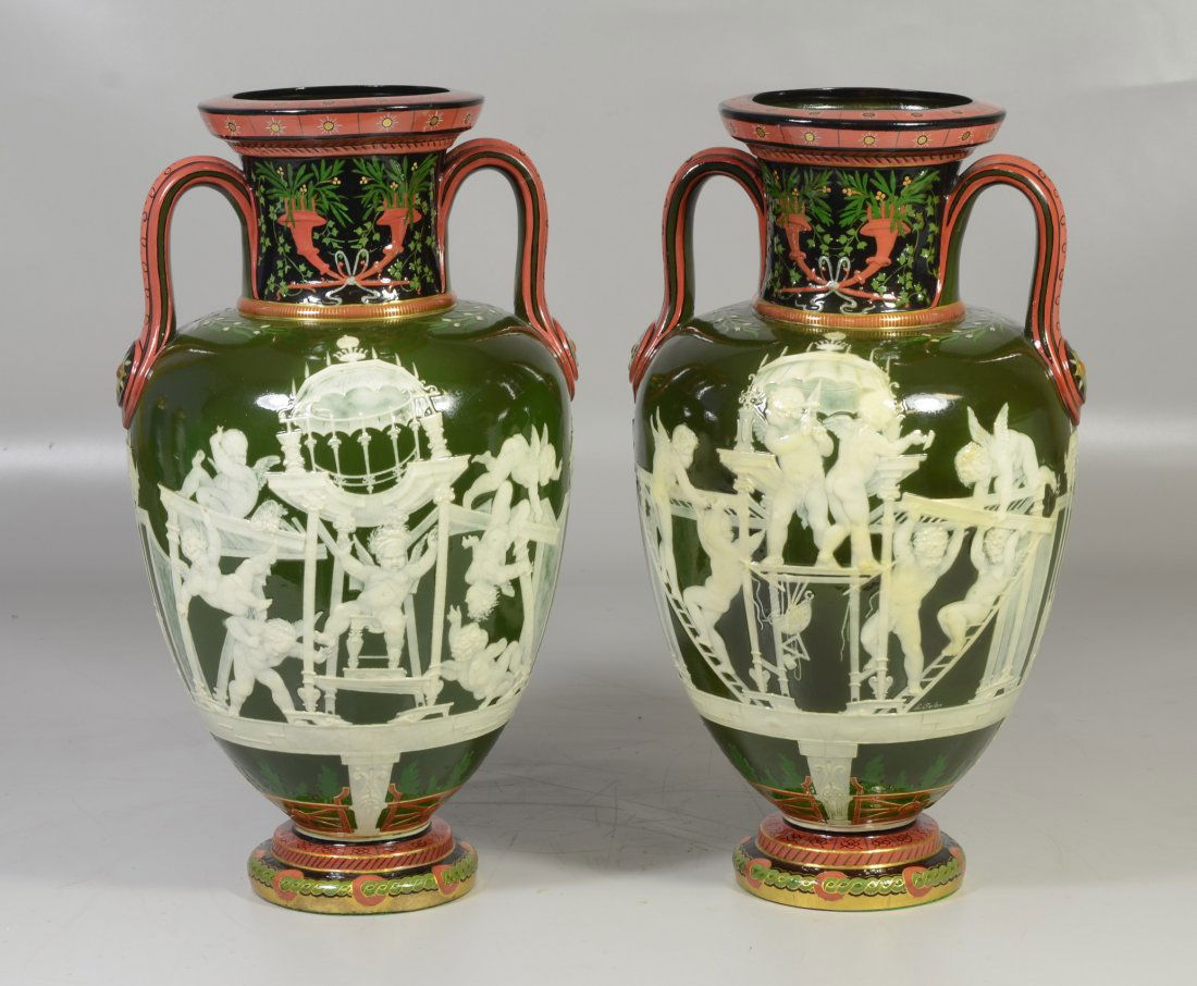 Pair of Mintons Louis Solon Decorated Pate-sur-Pate (1 of 10)