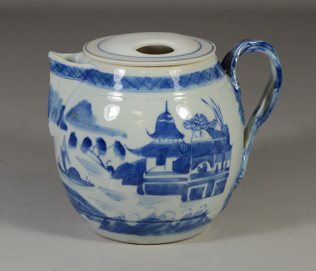 Chinese Export Canton porcelain cider jug, double (1 of 5)