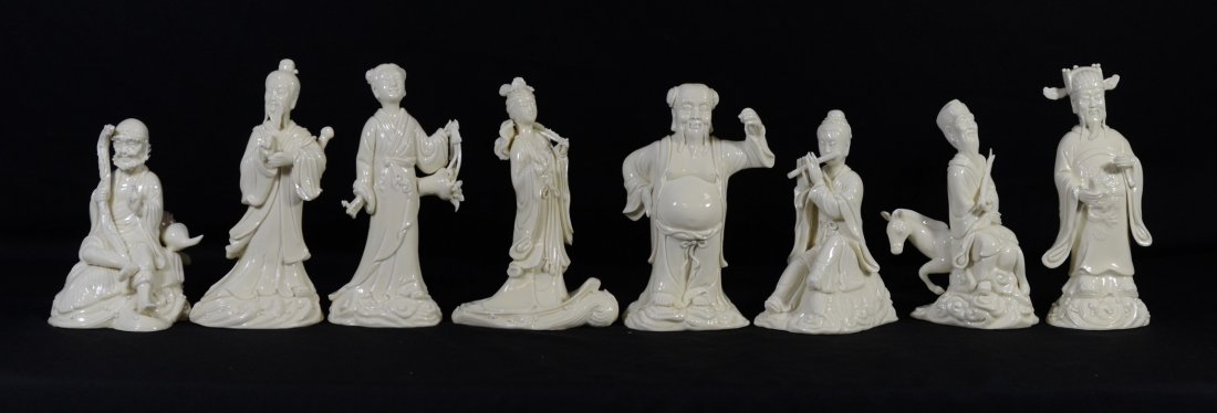 (8) Chinese blanc de chine figures, each with seal (1 of 6)