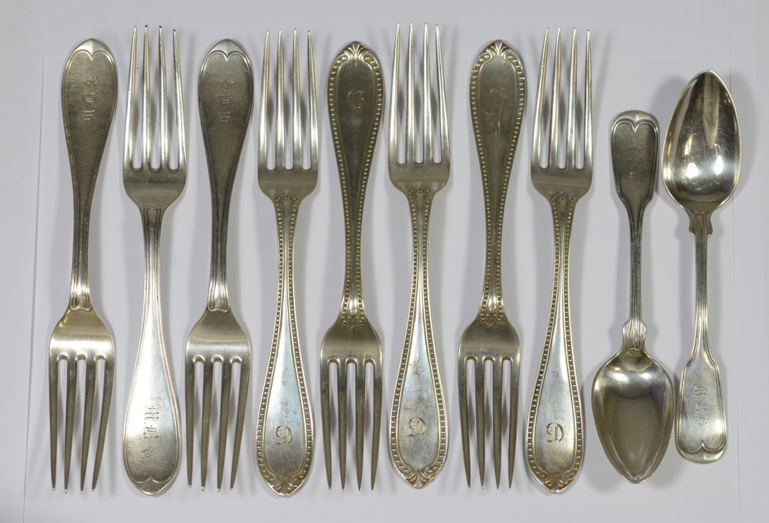(10) Pieces Tiffany & Co sterling silver flatware, (5 + (1 of 7)