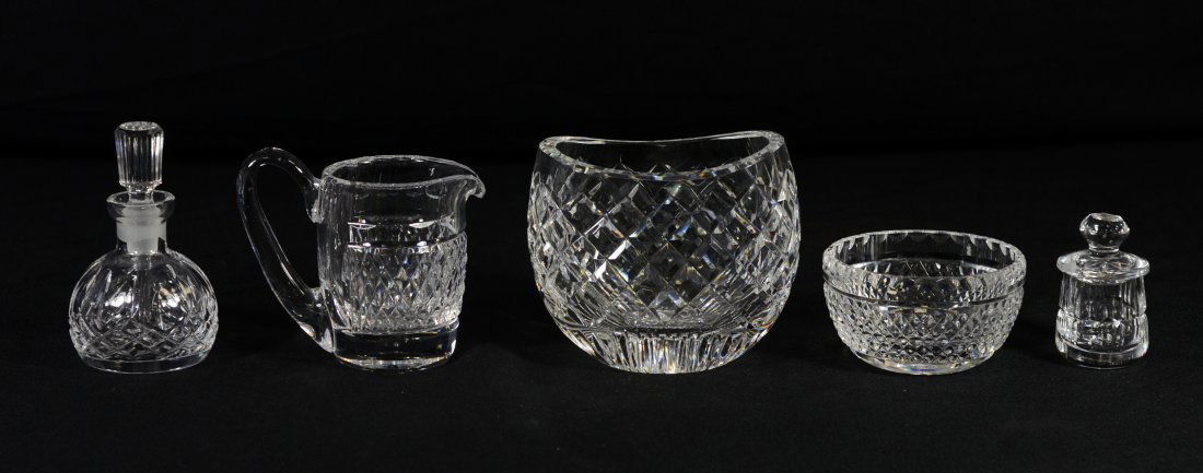 (5) Pieces Waterford crystal, including condiment jar, (1 of 1)