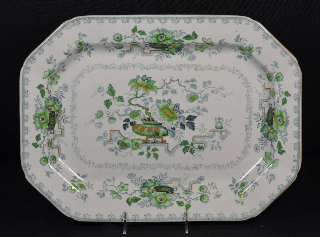 English Ironstone china platter, "Nankin Jar", 16-3/4" (1 of 3)