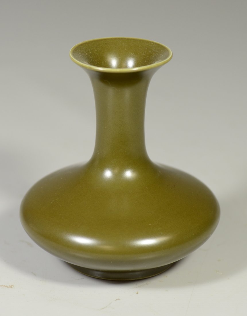 Chinese tea dust glazed vase, 6 character mark to base (1 of 3)