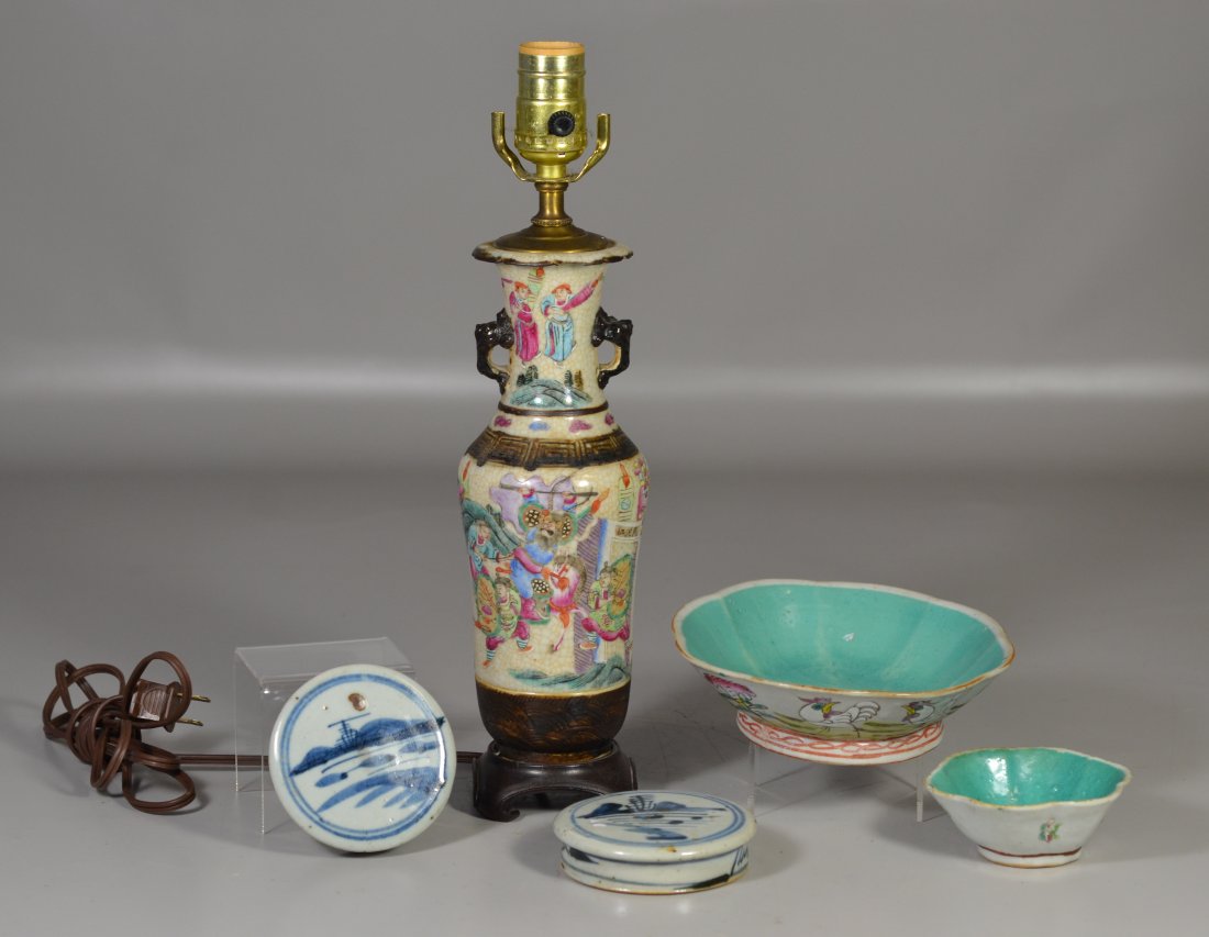 (5) Pieces Asian porcelain, including Famille Rose (1 of 7)