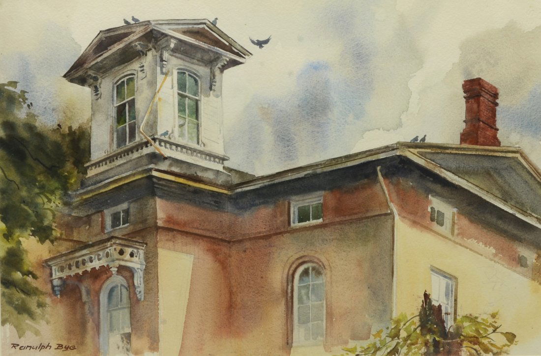 Ranulph Bye (1916 - 2003) Old Warford House,: Ranulph Bye (1916 - 2003) Old Warford House, Frenchtown, NJ, watercolor, signed lower left, 14 1/4" x 21 1/4" sight in a 22 1/8" x 29 1/8" frame