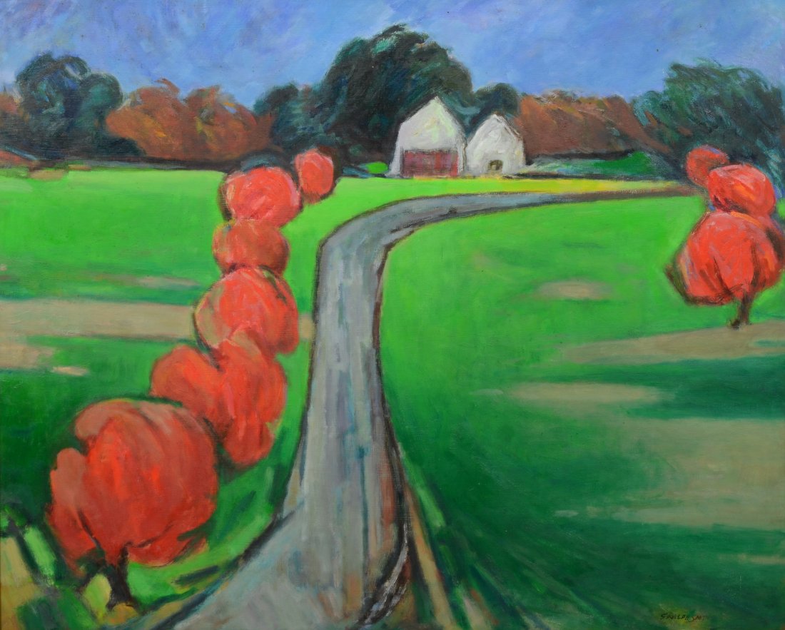 G Ralph Smith (1941 - 2010) Landscape painting "Red (1 of 3)