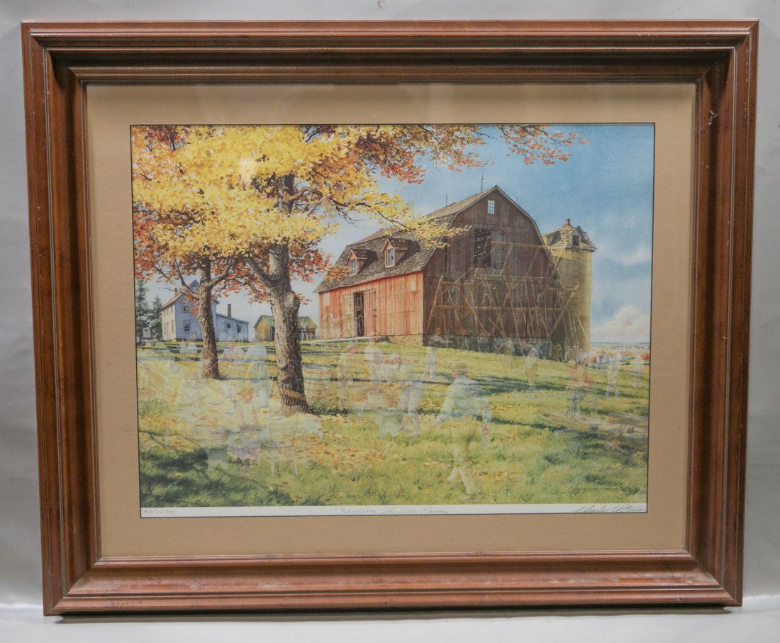 Charles L Peterson "Neighbors: Barn Raising" Lithograph (1 of 6)