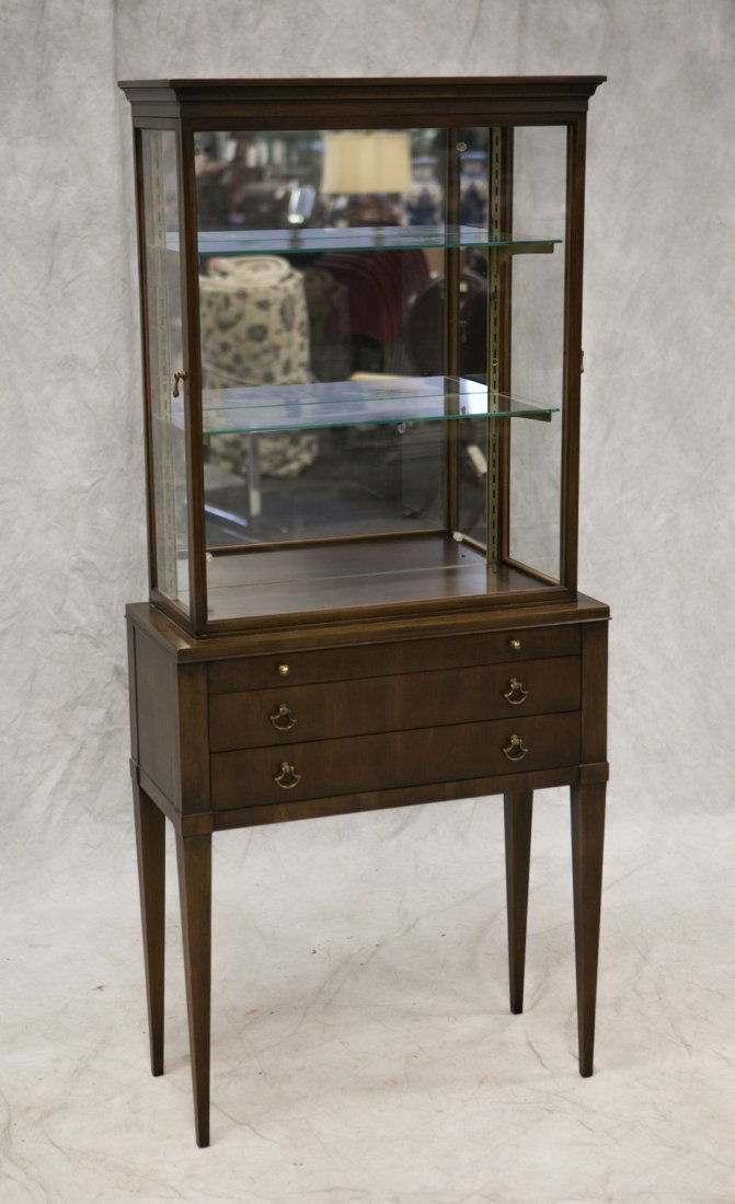 Custom cherry vitrine curio cabinet, cherry veneers and (1 of 4)