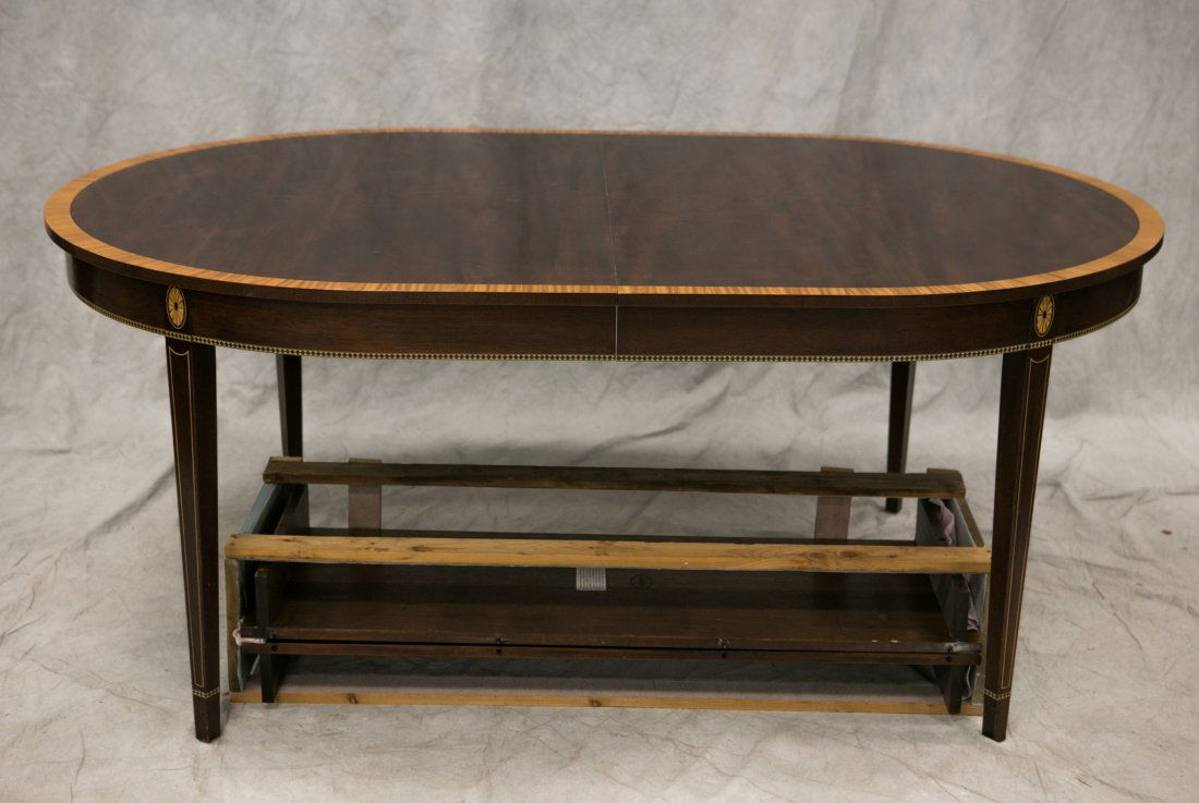 Stickley custom banded mahogany dining table, mahogany (1 of 2)