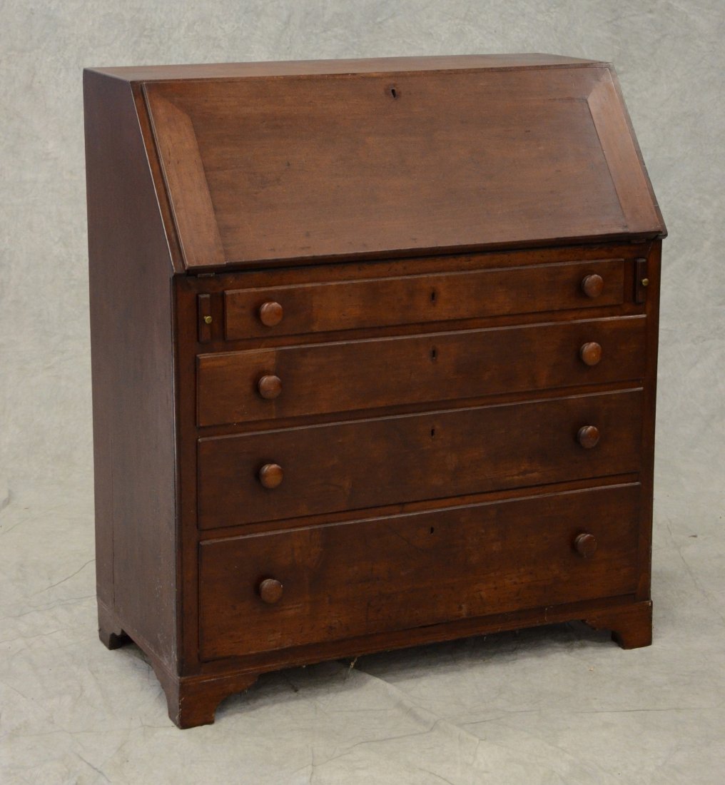 Walnut Federal slant front desk, flat interior with a (1 of 5)