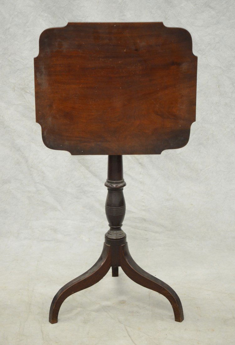 Mahogany Federal spider leg tilt top candle stand, rect (1 of 3)