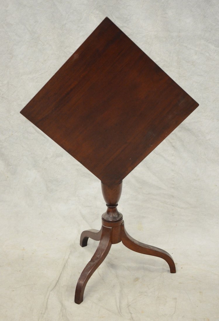 Mahogany Federal spider leg tilt top candle stand, (1 of 3)