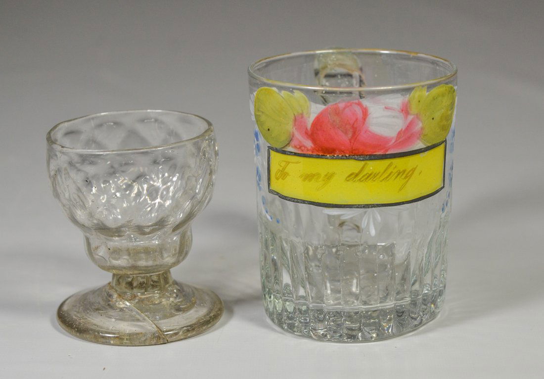 Two (2) early pieces of glass, one possibly Stiegel (1 of 3)