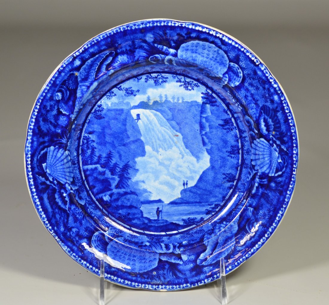 English Enoch Wood & Sons pottery pearlware plate, (1 of 3)