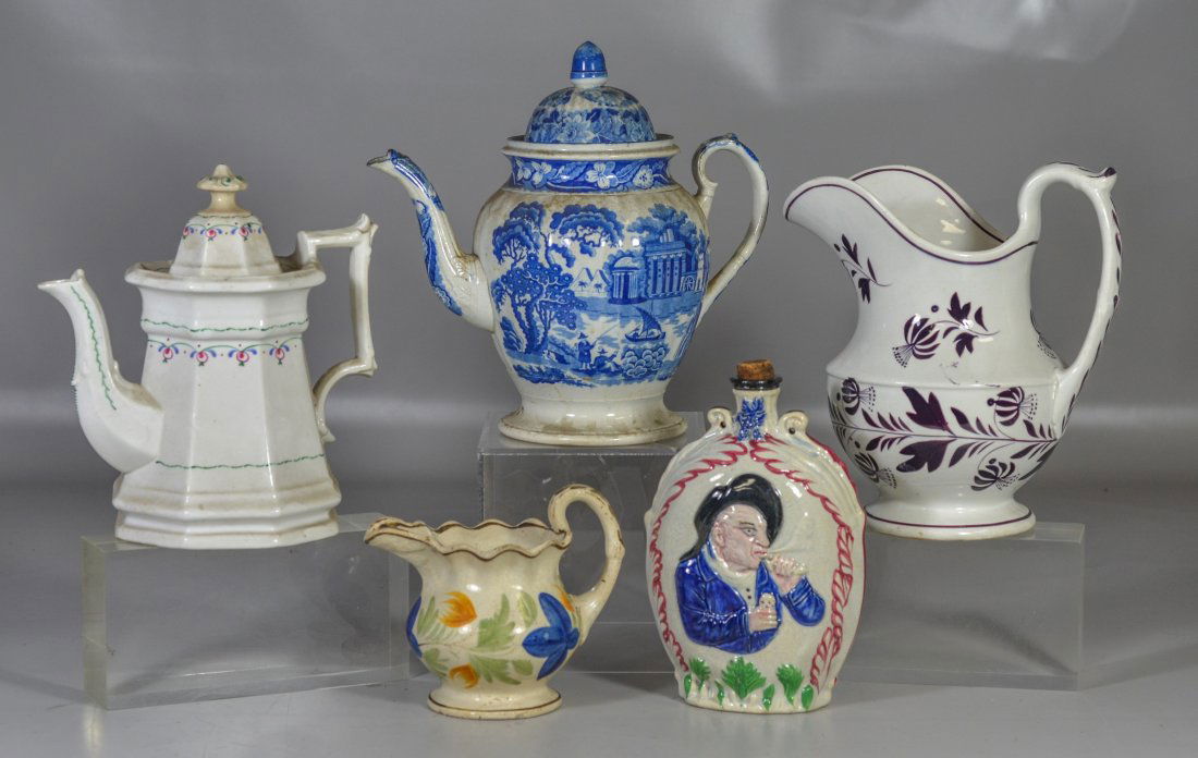 Five (5) pieces of English pottery to include a large (1 of 3)