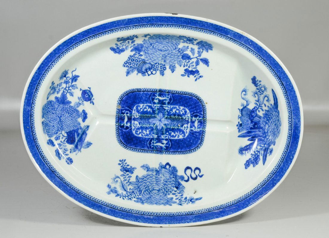 Chinese Export blue & white Fitzhugh pattern tree & (1 of 3)