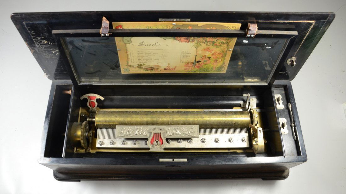 Swiss Mermod Freres music box in painted and inlaid (1 of 8)