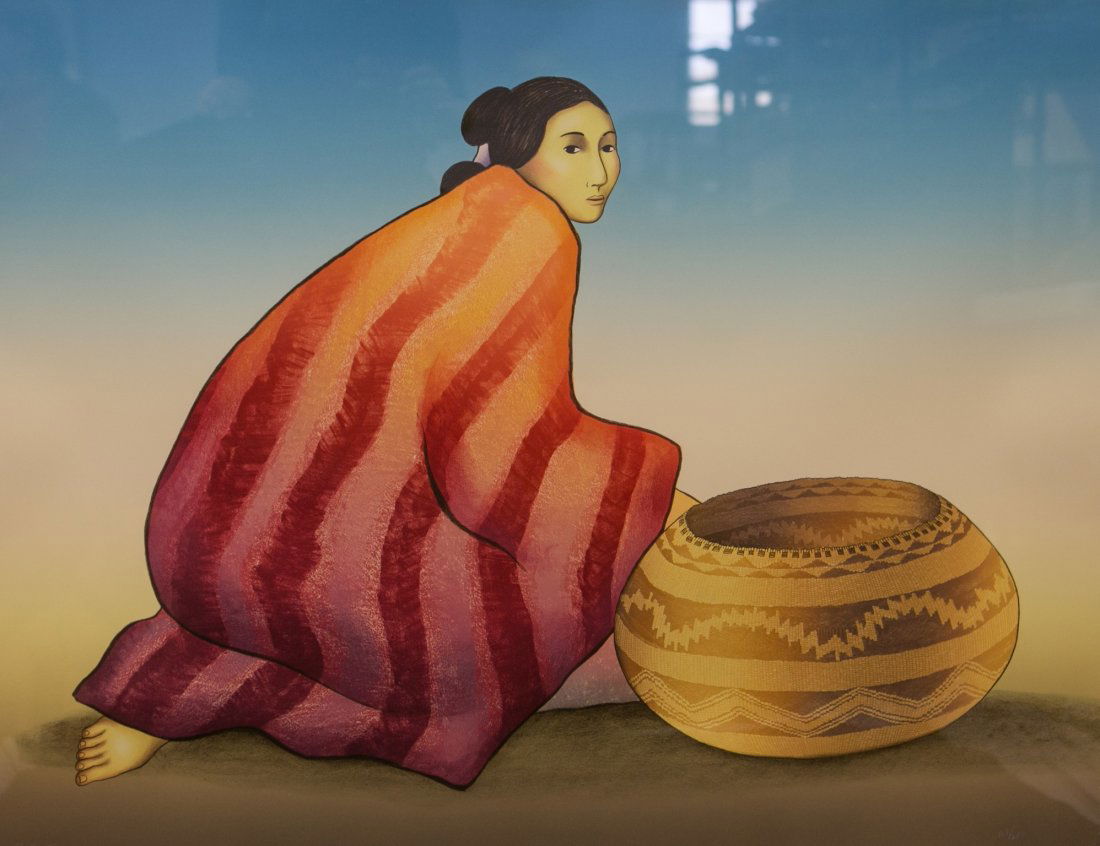 R C Gorman, Navajo (1932-2005), framed lithograph on (1 of 5)