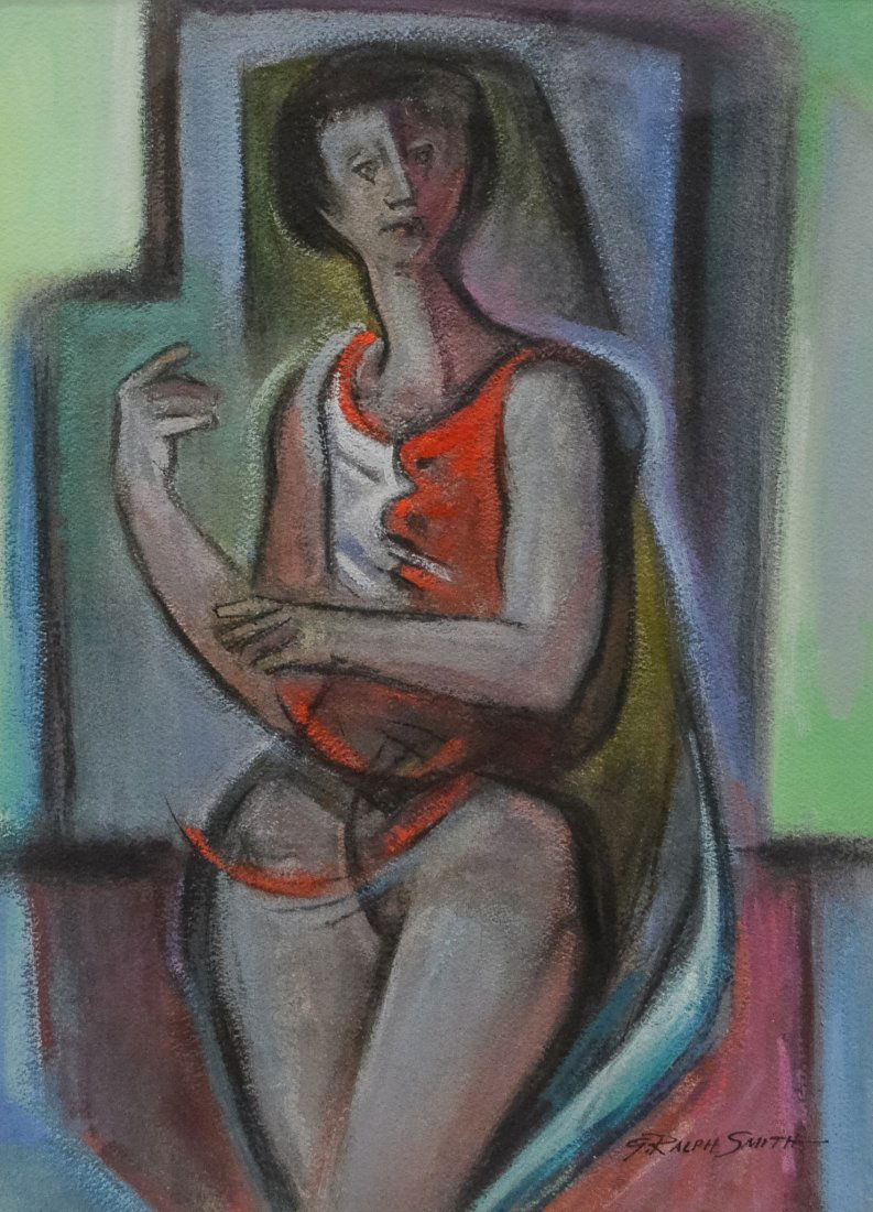 G Ralph Smith, American 20th c, mixed media painting, (1 of 4)